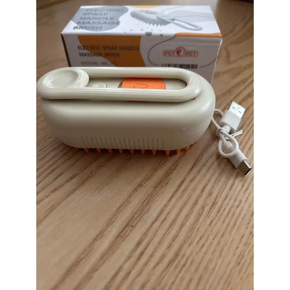 New 3 In 1 Dog Cat Steam Spray Handle Massage Brush grooming USB Rechargeable